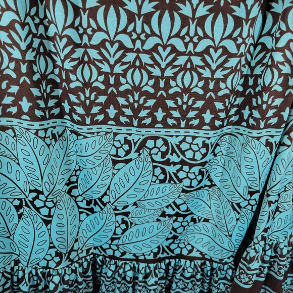 Paisley Vine Womens Dress 2XL Plus Flutter Sleeve Blue Geometric GEO221XE - Picture 10 of 12